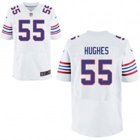Mens Buffalo Bills Nike White Alternate Elite Jersey HUGHES#55