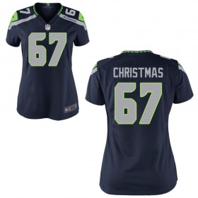 Women's Seattle Seahawks Nike College Navy Game Jersey CHRISTMAS#67