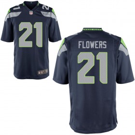 Youth Seattle Seahawks Nike College Navy Game Jersey FLOWERS#21