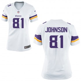 Women's Minnesota Vikings Nike White Game Jersey JOHNSON#81
