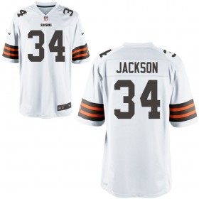 Nike Men's Cleveland Browns Game White Jersey JACKSON#34