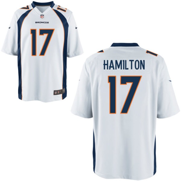 Nike Men's Denver Broncos Game White Jersey HAMILTON#17