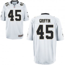 Nike Men's New Orleans Saints Game White Jersey GRIFFIN#45