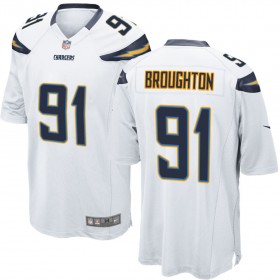 Nike Men's Los Angeles Chargers Game White Jersey BROUGHTON#91