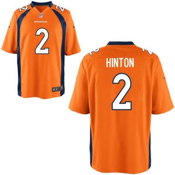 Men's Denver Broncos Nike Orange Game Jersey HINTON#2