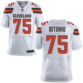 Men's Cleveland Browns Nike White Elite Jersey BITONIO#75