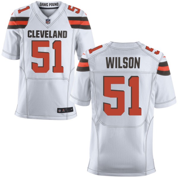 Men's Cleveland Browns Nike White Elite Jersey WILSON#51