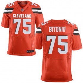 Men's Cleveland Browns Nike Orange Alternate Elite Jersey BITONIO#75