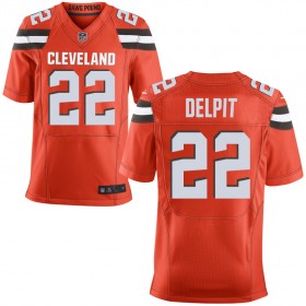 Men's Cleveland Browns Nike Orange Alternate Elite Jersey DELPIT#22
