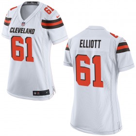 Nike Cleveland Browns Womens White Game Jersey ELLIOTT#61