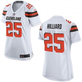 Nike Cleveland Browns Womens White Game Jersey HILLIARD#25
