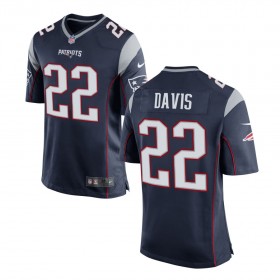 Men's New England Patriots Nike Navy Game Jersey DAVIS#22